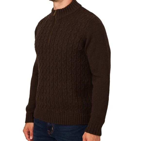 RAINFOREST MOUNTAIN RANGE QUARTER ZIP SWEATER WITH MICROSUEDE TRIM SIZE M - Picture 2 of 9